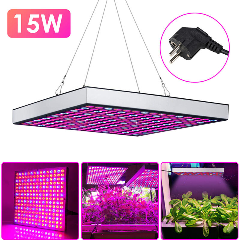 Randaco Pflanzenlampe 15W LED Grow Light Pflanzenlicht 225 LEDs Rot Blau Licht Grow Lampe Vollspektrum Pflanzenleuchte für Zimmerpflanzen und Blumen