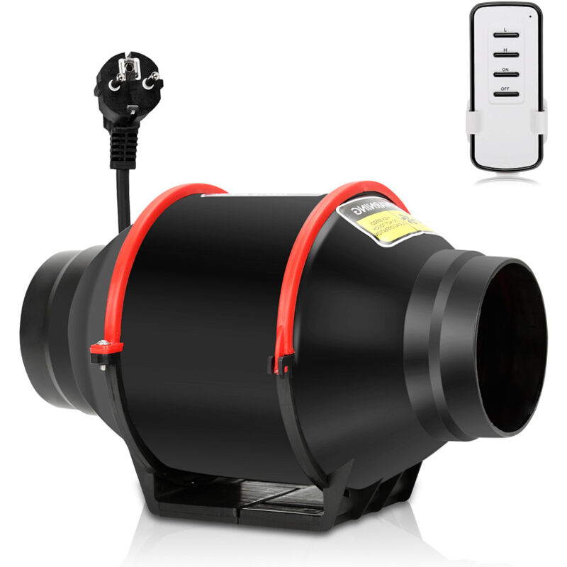 Randaco Rohrventilator 150mm Bad-Lüfter mit Fernbedienung Lüfter Leise Wandlüfter Abluftventilator Bad-Ventilator