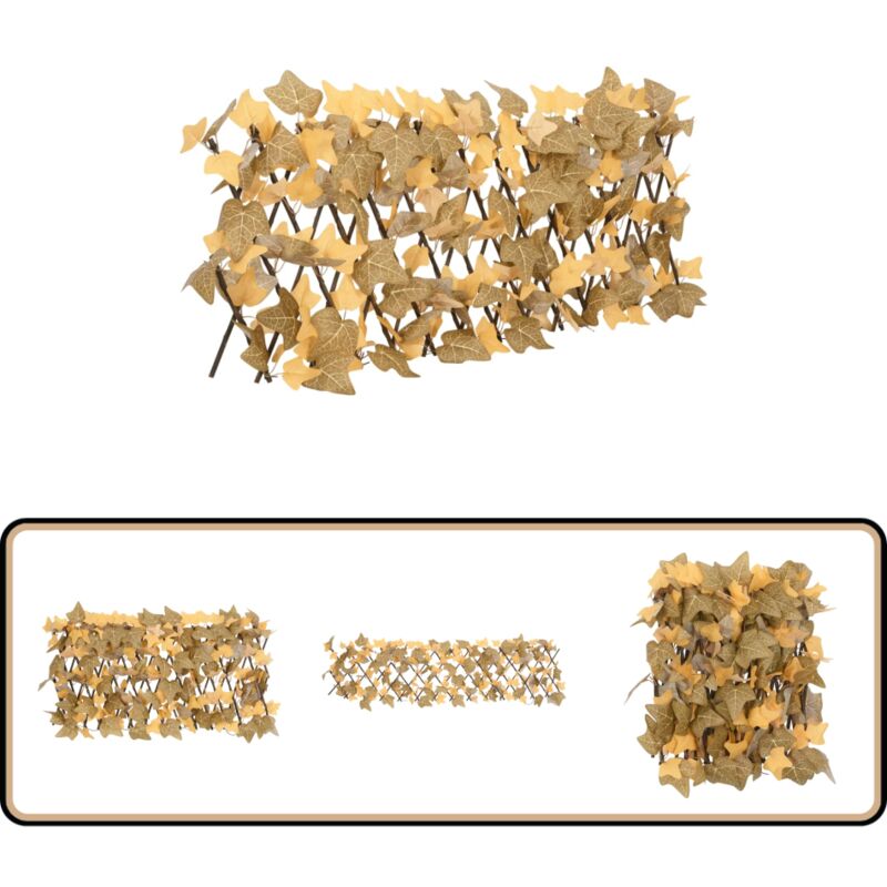 Rankgitter mit Künstlichen Ahornblättern Erweiterbar 180x30 cm - Rankgitter - Sichtschutzzaun - Gartendekoration - Kunstpflanzen - Privacy Screen
