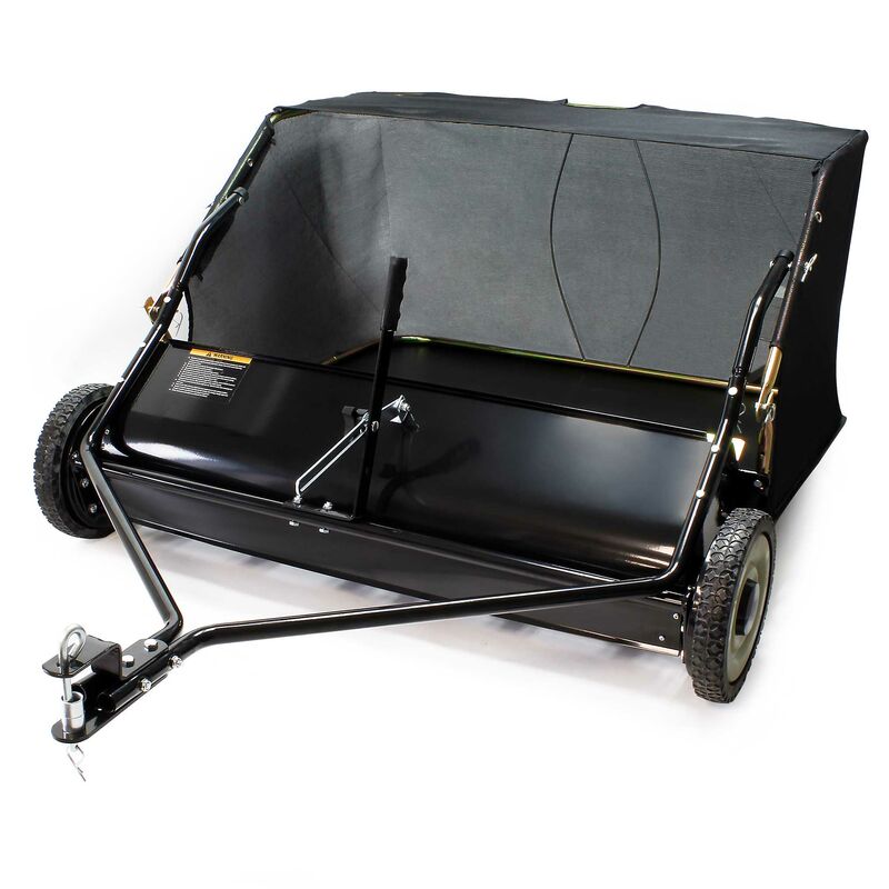 Wiltec - Rasenkehrmaschine mit 96 cm Kehrbreite, Rasenkehrer für Aufsitzmäher, Laubsammler mit 340 l Auffangnetz Laubkehrmaschine für Rasentraktor