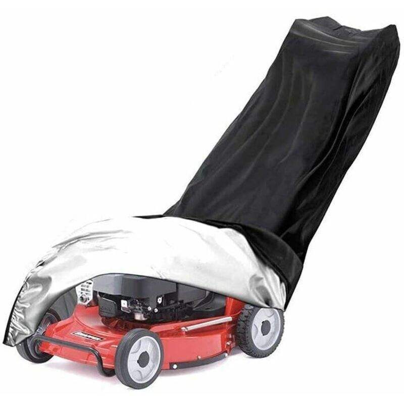 Rasenmäher-Abdeckung, 210D Oxford-Stoff, Rasenmäher-Abdeckung, Schutzhülle für die meisten Rasenmäher-Modelle, Schwarz, 19311264 cm Mumu