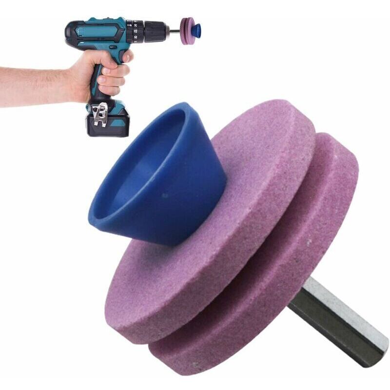 Jalleria - Rasenmäher-Messerschärfer, Gartenwerkzeug-Schärfrad, Spitzer-Rasenmäher-Werkzeug-Ersatz (Rosa)