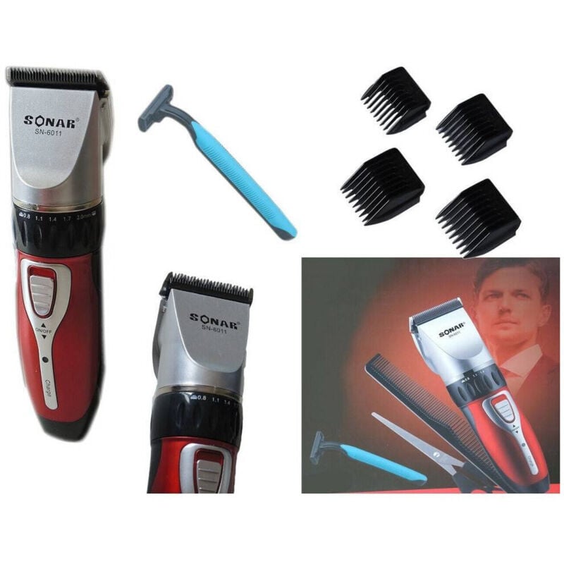 Trade Shop Traesio - Trade Shop - wiederaufladbarer haarschneider, rasierer, bartschneider, kabellos, stahlklinge SN6011 -