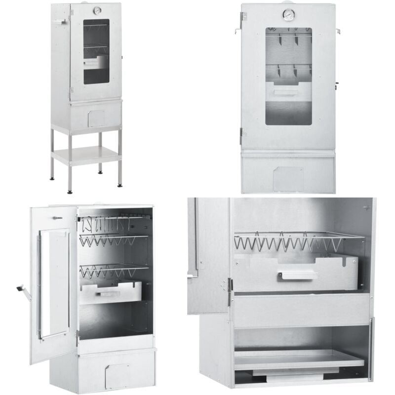 Vidaxl - Räucherofen mit Tisch Verzinkter Stahl - Räucherofen mit Tisch - Räucherofen mit Tischen - Home & Living - Silber
