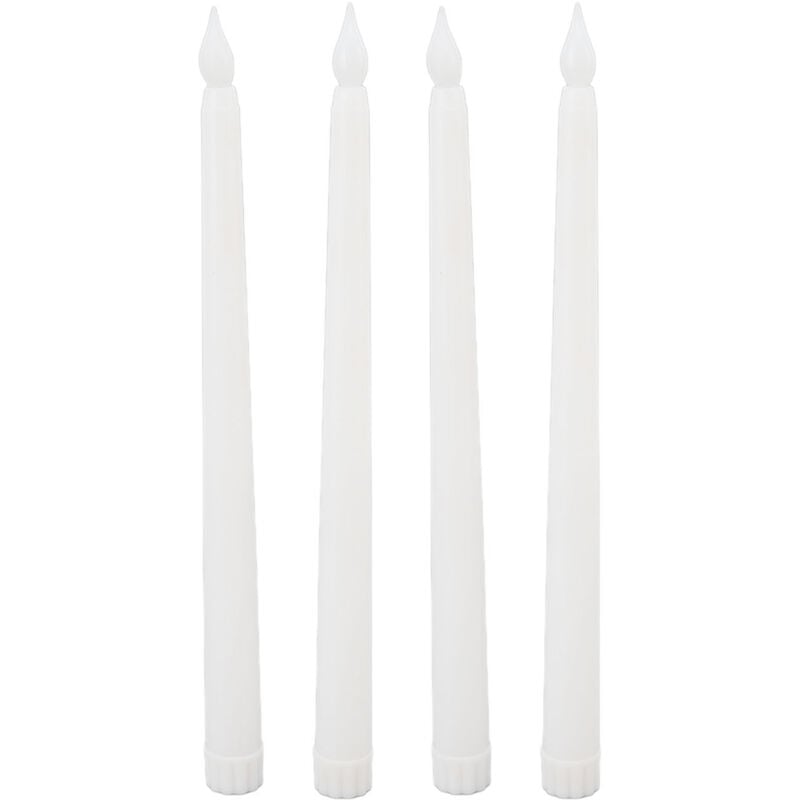 Rauchfreie, flammenlose, sichere und umweltfreundliche LED-Kerzen, warmes Licht, weiße, spitz zulaufende elektrische Kerzen, 4 Stück