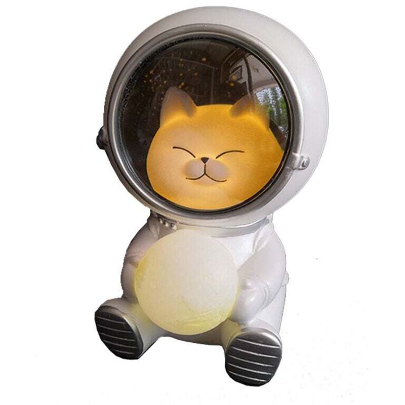 Raumfahrer 3D-Nachtlicht, Astronaut, Tier, Katze, die Mond hält, Tischlampe für Kinderzimmer, Kinderzimmerdekor, Nachtlampe für Geburtstag,