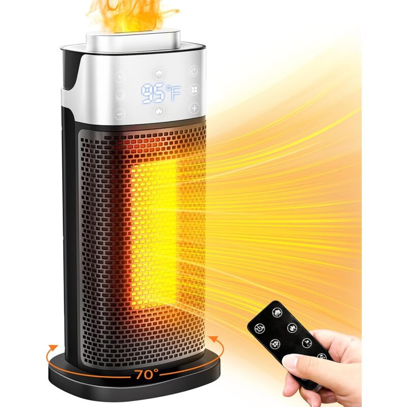 Raumheizung, 3-in-1-Heizung mit Luftbefeuchter und 3D-Flammen-Stimmungslicht, 1500 w tragbare elektrische Heizung für Büro und Schlafzimmer mit