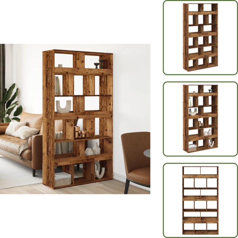 Vidaxl - Raumteiler Altholz-Optik 100x33x187,5 cm Holzwerkstoff - Raumteiler - Raumtrenner - Regal Raumteiler - Regal Raumtrenner