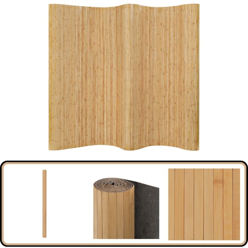 Raumteiler Bambus 250x165 cm Natur - Raumteiler - Bambus Raumteiler - Dekorative Trennwandsysteme - Sichtbarriere - Privacy Screen