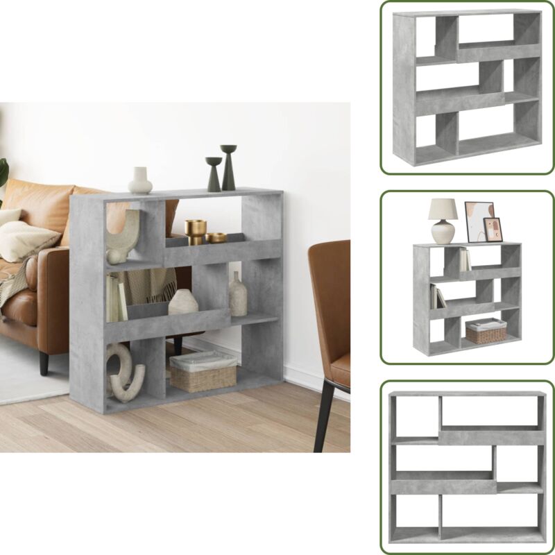 Vidaxl - Raumteiler Betongrau 100x33x94,5 cm Holzwerkstoff - Raumteiler - Raumtrenner - Bücherregal - Bürotrennwand