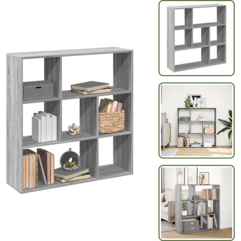 Vidaxl - Raumteiler-Bücherregal Grau Sonoma 102x29x103,5 cm - Raumteiler - Raumtrenner - Bücherregal - Raumteiler Bücherregal