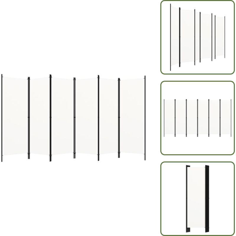 6-tlg. Raumteiler Weiß 300x180 cm - Raumteiler - Paravent - Raumtrenner - Dekorationsartikel - Wohnaccessoires