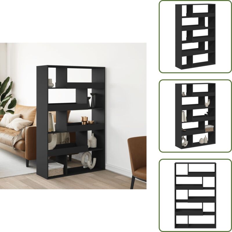 Vidaxl - Raumteiler Schwarz 100x33x156,5 cm Holzwerkstoff - Raumteiler - Raumtrenner - Regal Raumteiler - Regal Raumtrenner