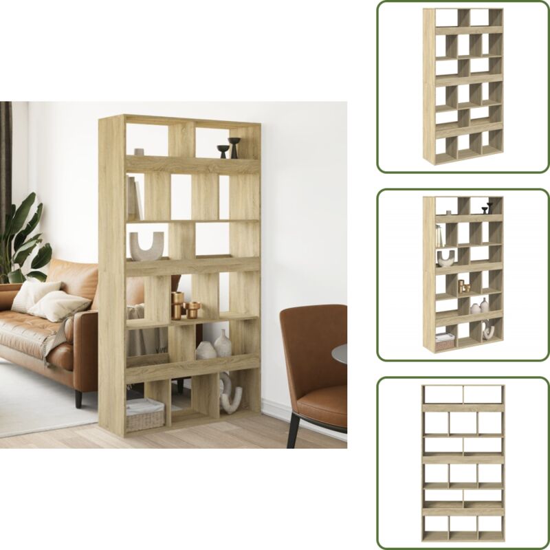 Raumteiler Sonoma-Eiche 100x33x187,5 cm Holzwerkstoff - Raumteiler - Raumtrenner - Regal Raumteiler - Regal Raumtrenner