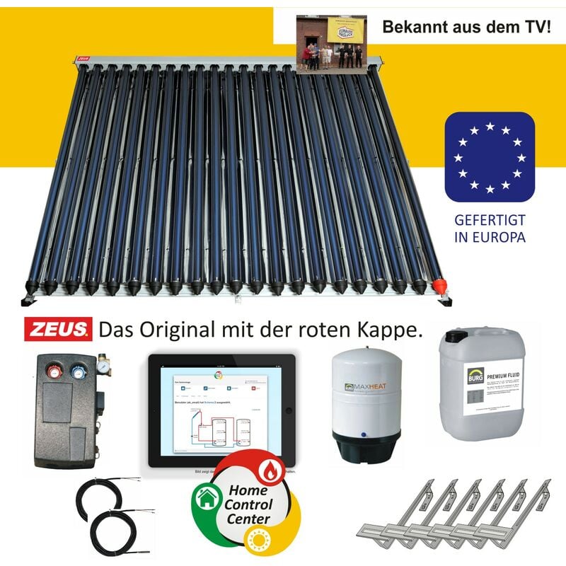 Ravensberger Solar - Röhrenkollektor Komplettset Solarkollektor Solaranlage Zeus Premiumset 1
