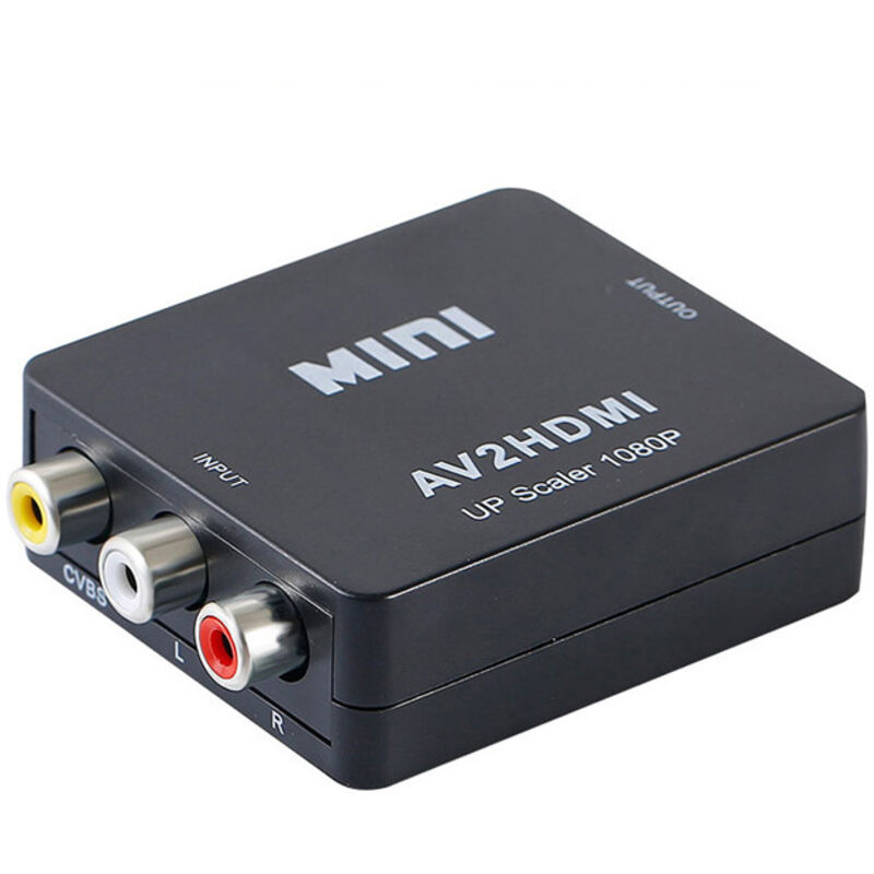 RCA-zu-HDMI-Konverter, AV-zu-HDMI-Adapter, 1080P cvbs rca Composite Audio Video Converter für PS2/SNES/VHS/Xbox/PS4/TV/DVD/Wii/unterstützt pal/ntsc