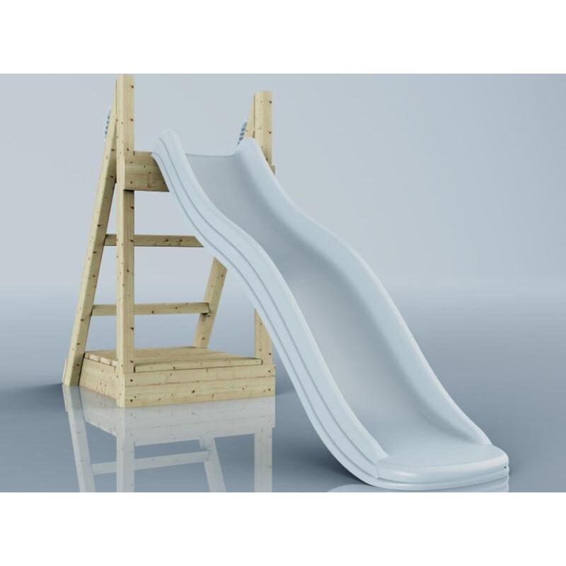 Rebo - Rutsche Fuchs Kinderrutsche outdoor aus Holz in Blau, Rutsche outdoor freistehende Rutsche175cm