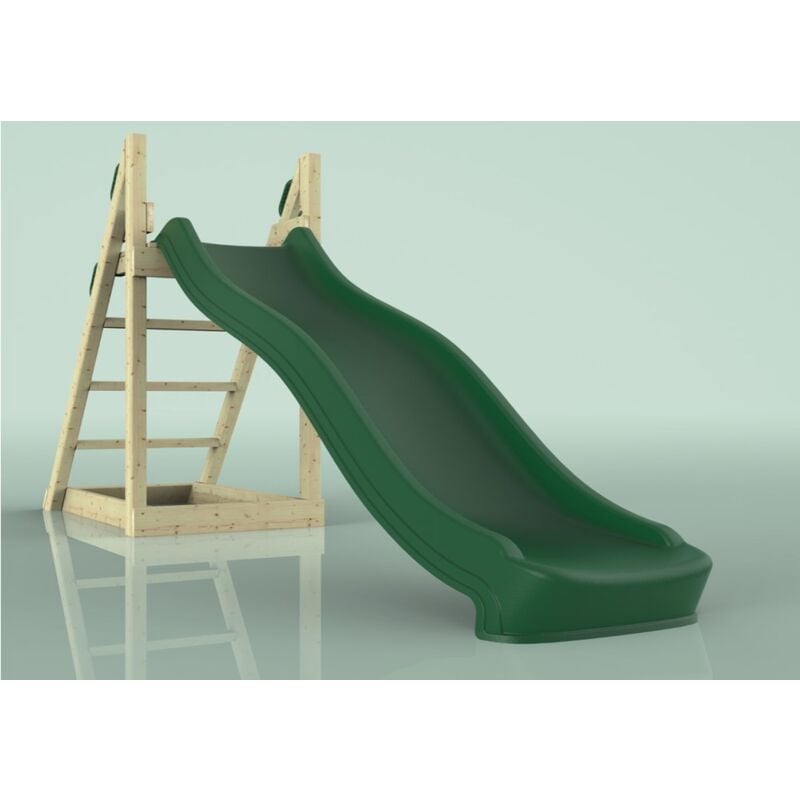 Rebo - Rutsche Kolibri Kinderrutsche outdoor aus Holz in Grün, Rutsche outdoor freistehende Rutsche220cm