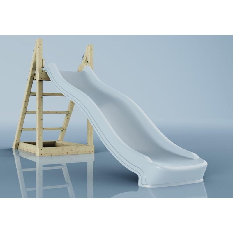 REBO Rutsche Tiger Kinderrutsche outdoor aus Holz in Blau, Rutsche outdoor freistehende Rutsche220cm