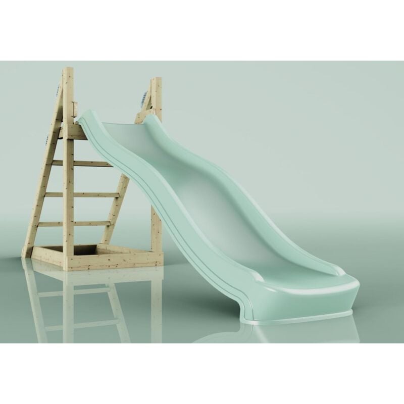 Rebo - Rutsche Werwolf Kinderrutsche outdoor aus Holz in Grün, Rutsche outdoor freistehende Rutsche220cm