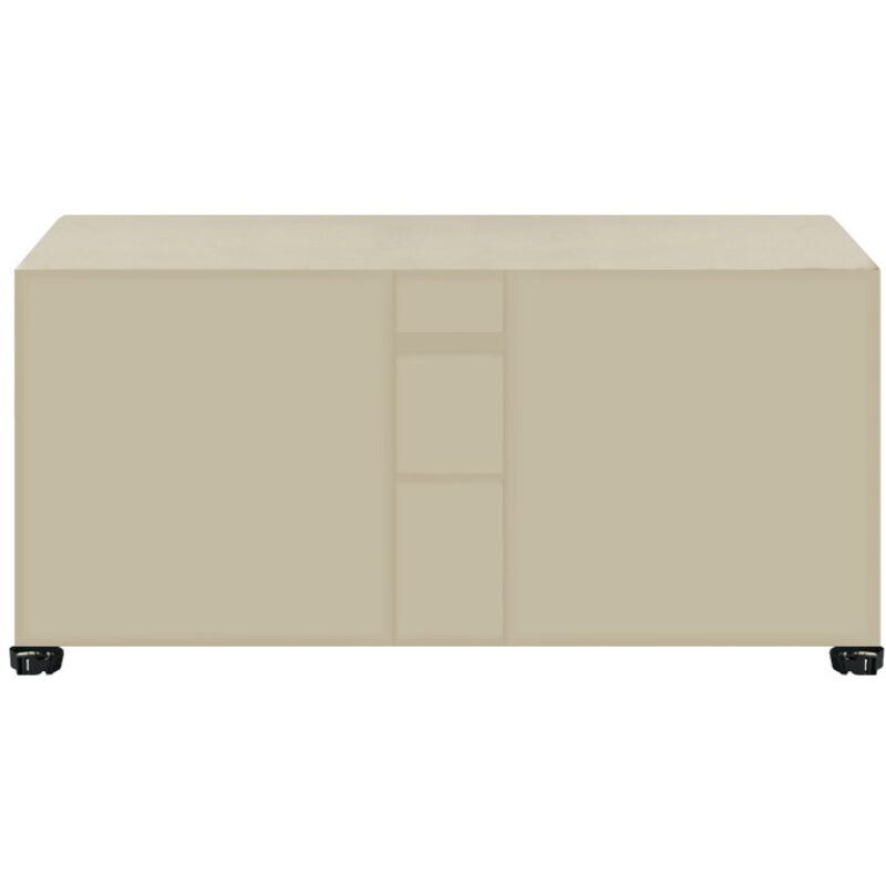 Rechteckige Gartenmöbel-Abdeckung, 87 x 87 x 77 cm, Gartenmöbel-Abdeckung, 420D Oxford-Gewebe, winddicht, regendicht, UV-beständig, reißfest (Beige)