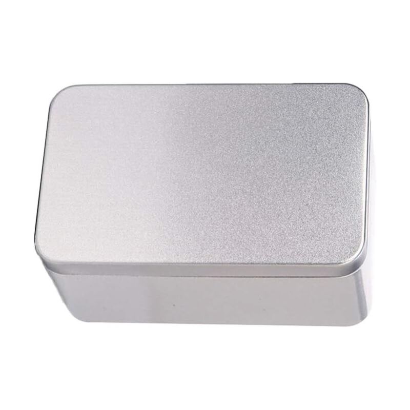 Rechteckige Metallbox - Weißblech - 13 x 8 x 6 cm