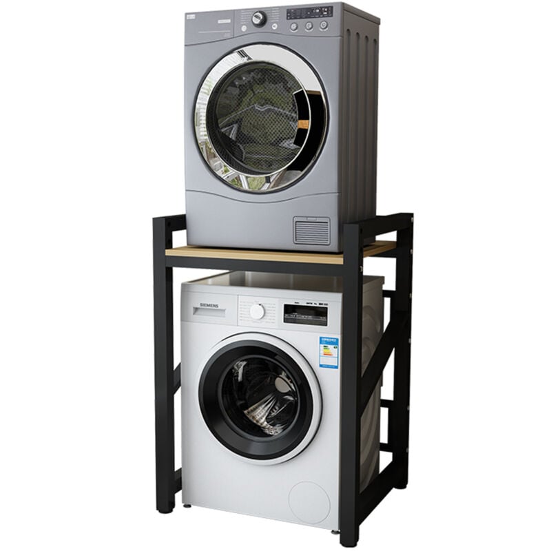 Regal über Waschmaschine Trockner,Verstellbares Stapel-Set über Waschmaschinen, Waschmaschinenrega ohne Bohren 2 Ebenen Badezimmerregal,für