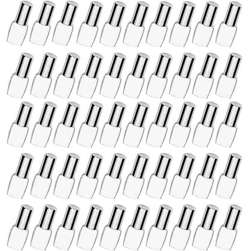 Regalhalterungen, Metall-Regalhalterungen, vernickelt, 5 mm, 100 Stück für Möbel, Schränke und Bürobedarf