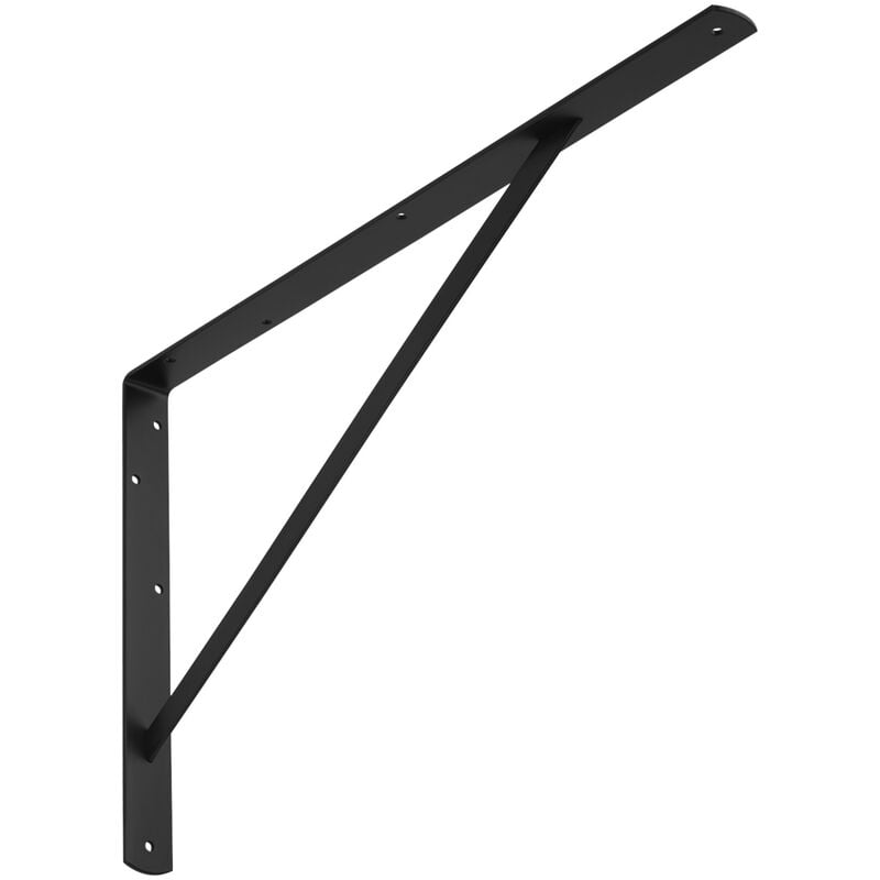 Regalkonsole (600 x 375 x 40 mm, schwarz, pulverbeschichtet) Schwerlast-Konsole mit Querstrebe zur Stabilisierung