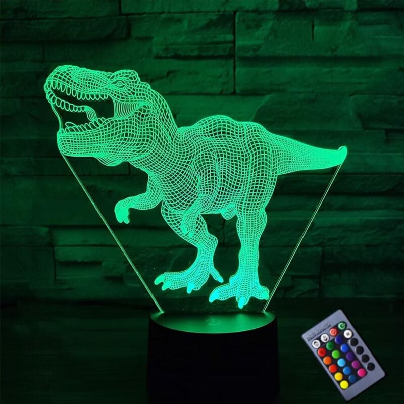 Fitags - Dinosaurier-Geschenke, T-Rex 3D-Nachtlicht, 16 Farbwechsel, Nachttischlampe für Kinder mit Fernbedienung, Geburtstagsgeschenke für Jungen