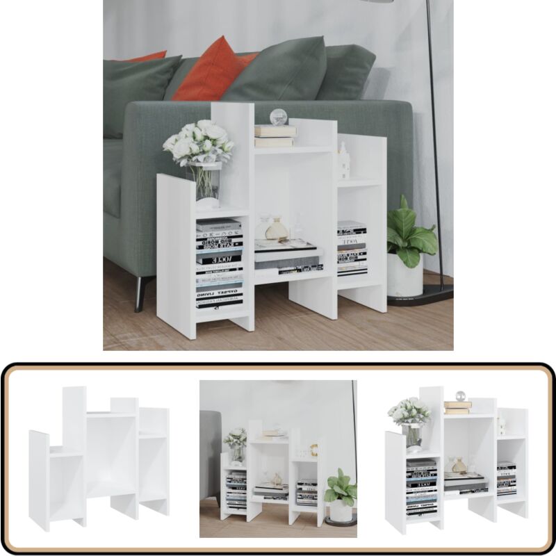 Regalschrank Weiß 60x26x60 cm Holzwerkstoff - Bücherregal - Regal Weiß - Wohnzimmer Deko - Sideboard - Möbelstück