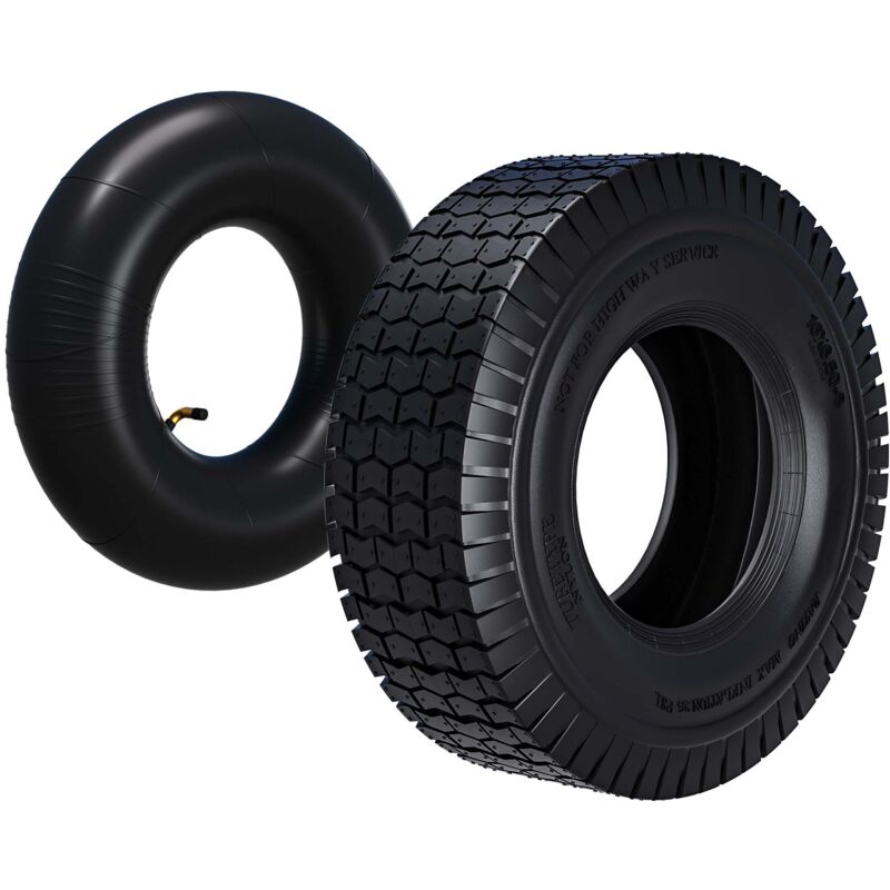 Wiltec - Reifen für den Aufsitzmäher 16x6.50-8 4pr mit Schlauch und Winkelventil Komplettrad Rasentraktor