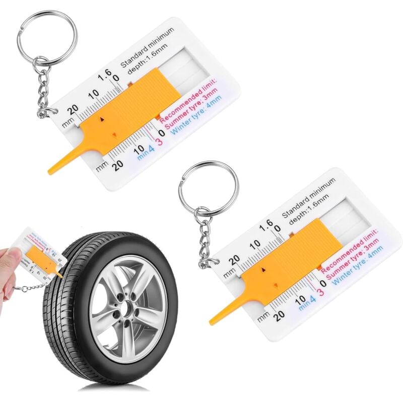 Bluedeer - Reifen Profiltiefenmesser, 0-20 mm Kunststoff Tiefenmesser Reifen Messbereich Profilmesser Reifen Tragbar Tiefenmessschieber