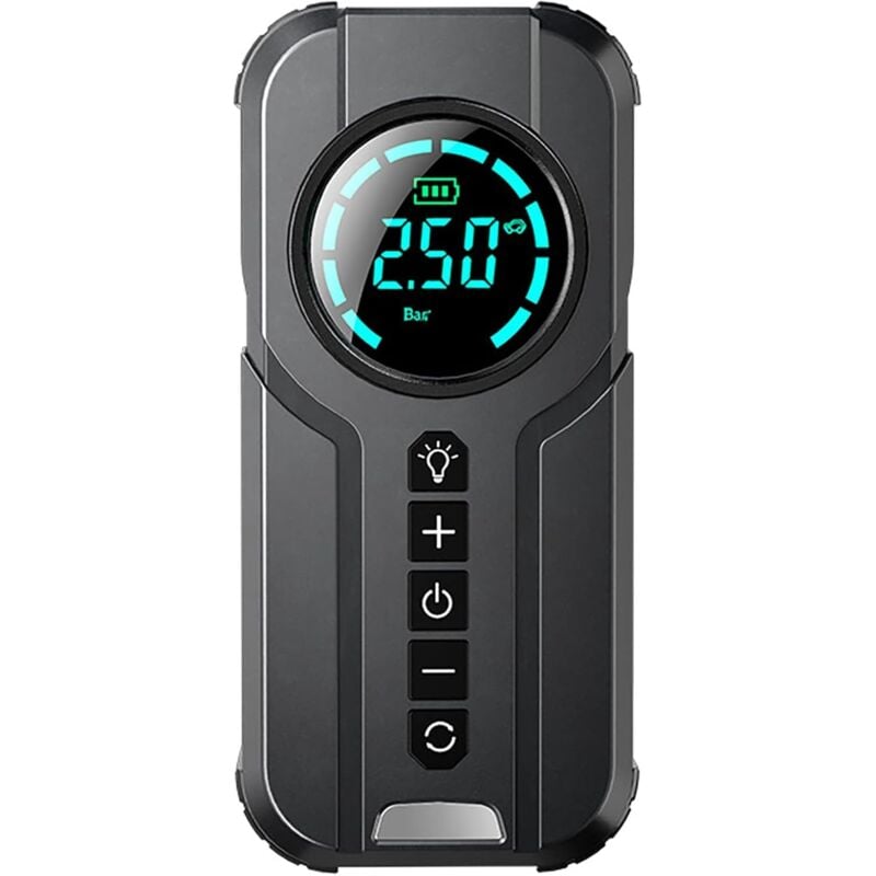 Reifenaufblaspumpe, elektrischer Luftkompressor, tragbare Mini-Autoreifen-Luftpumpe, tragbarer Lade-Inflator, voreingestellter Druck, 6000-mAh-Akku,