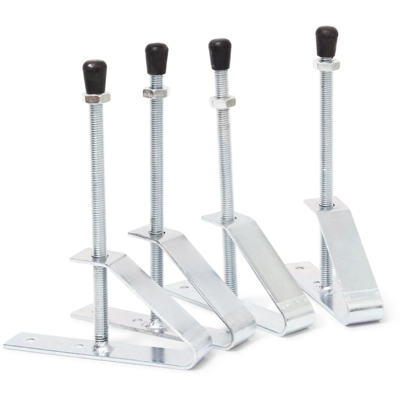 16 x Reifenwandhalter, Metall, für Reifen bis 185 Breite mit Felgen, Reifenwandhalterung mit Stoß-Schutz, silber