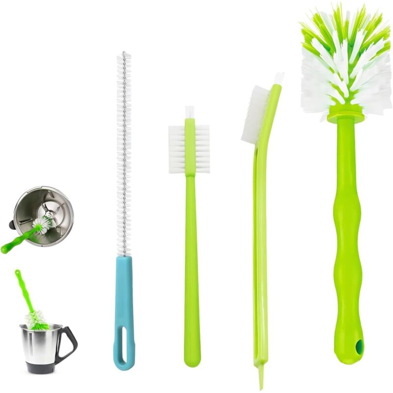 Reinigungsbürste für Thermomix 4er-Set, TM31 TM5 TM6 TM21 Kompatibel mit Thermomix, Mixtopfbürste Messerbürste Flaschenbürste Reinigungsbürste Bürste