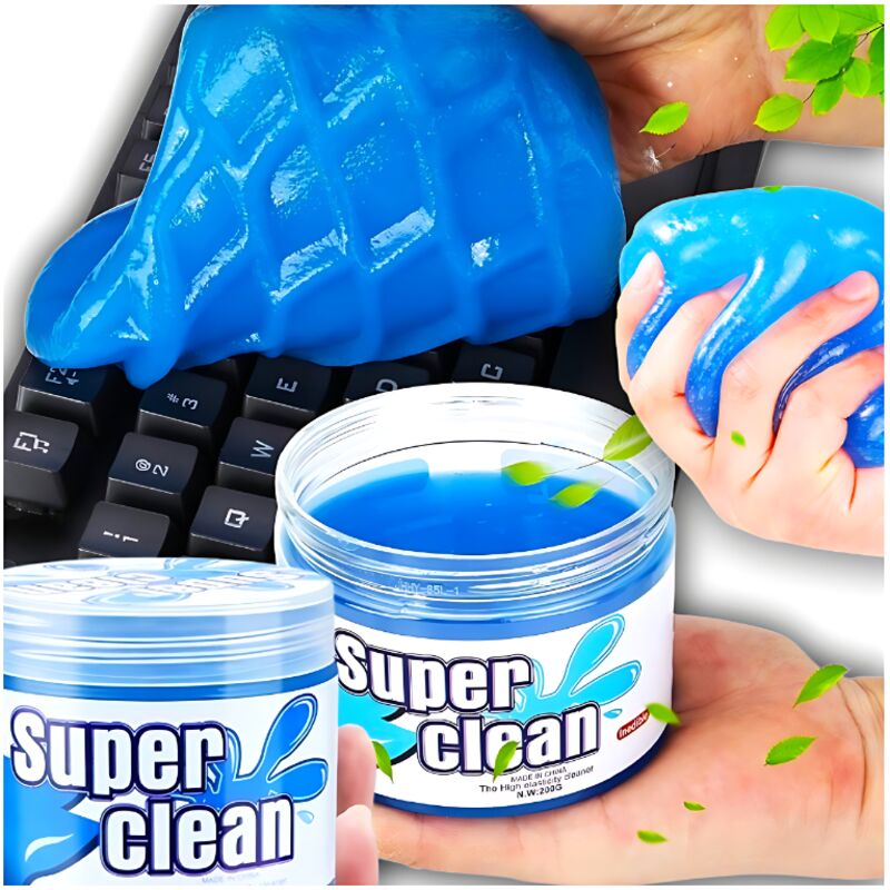 Reinigungsgel aus Gummi und Kunststoff für Tastaturen, Handys und Autoablagen
