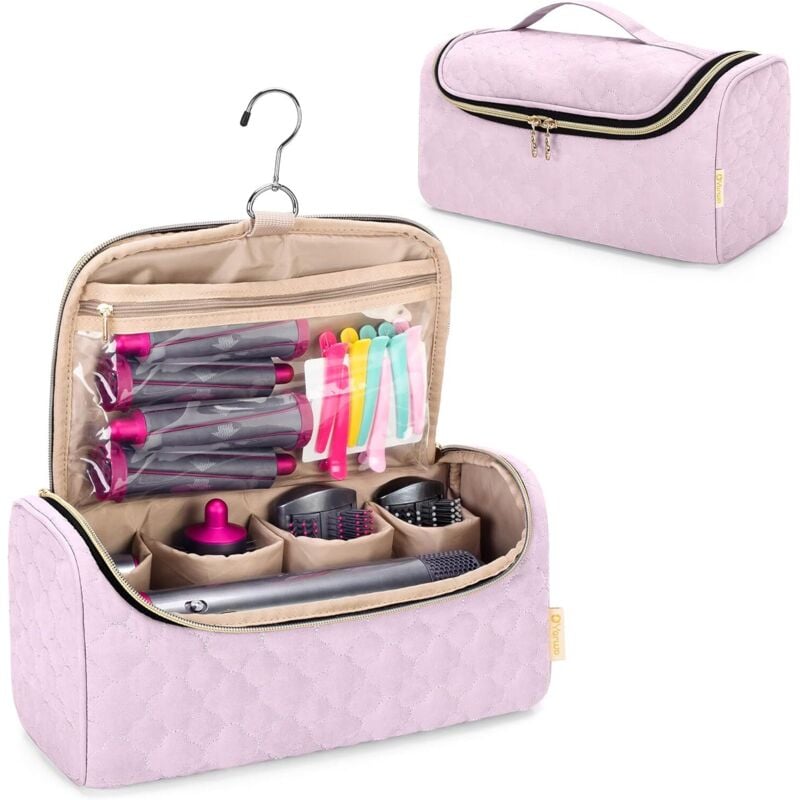 Reisetasche kompatibel mit Dyson Airwrap Styler Complete, tragbare Reise-Aufbewahrungstasche für Airwrap Styler und Zubehör, Pink (Patent angemeldet)
