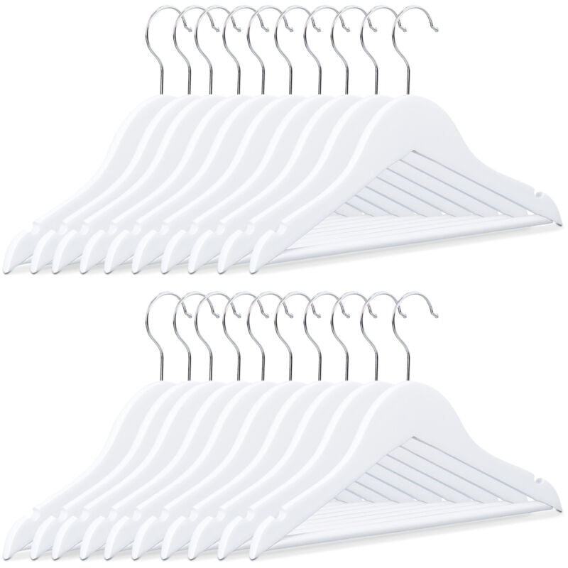 100 x Kinderkleiderbügel, Holz, 360° drehbarer Haken, Holzkleiderbügel Kinder, HxB: 18 x 30,5 cm, Kleiderbügel Set, weiß