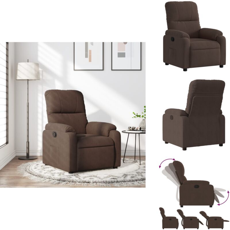 Relaxsessel Braun Mikrofasergewebe - Relaxsessel - Relaxstuhl - Sessel - Fernsehsessel