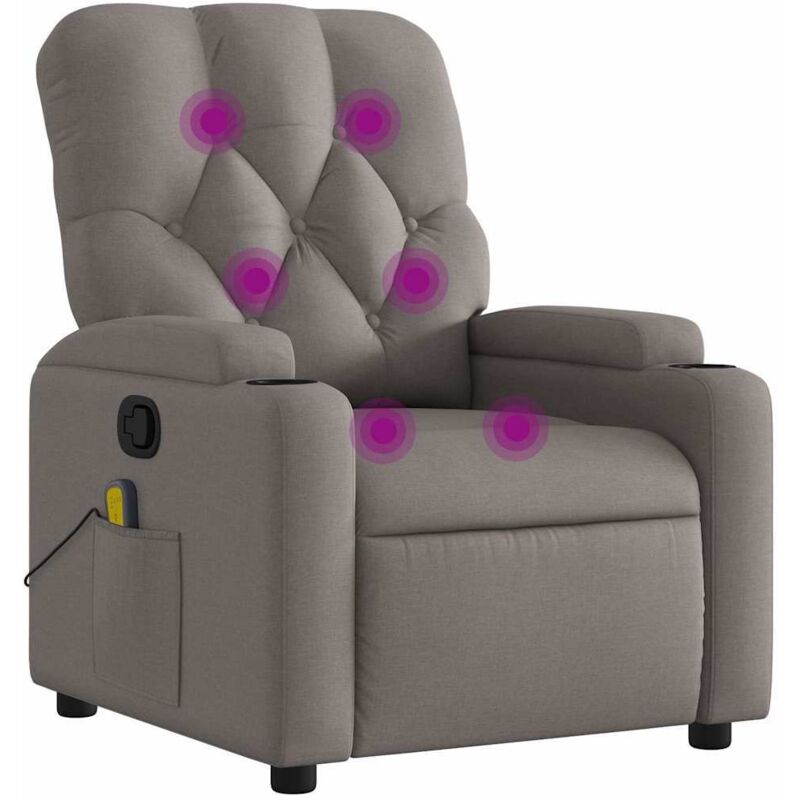 Massagesessel Taupe Stoff - Vidaxl