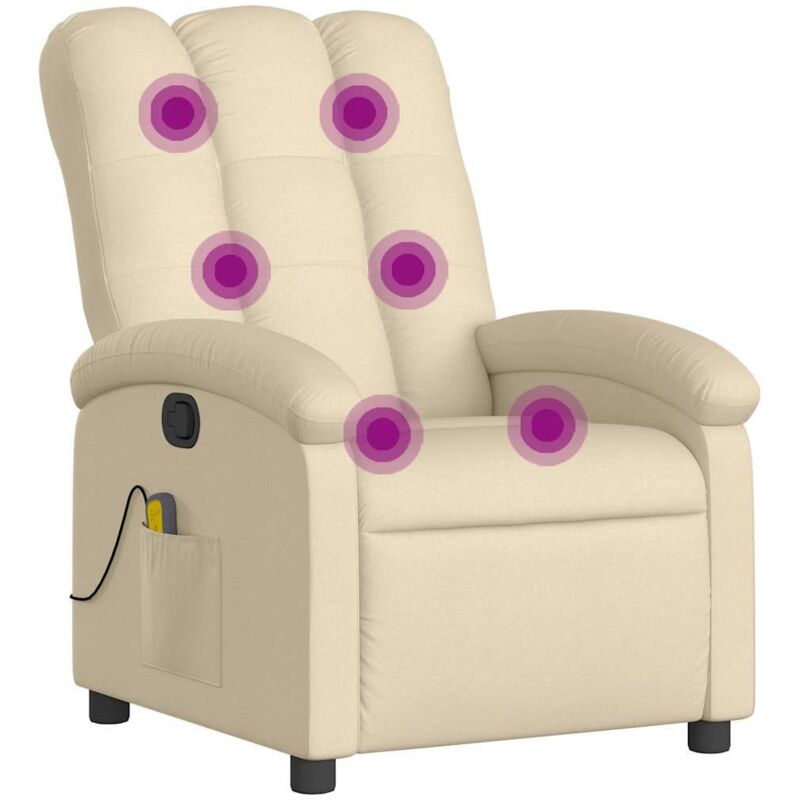Massagesessel Creme Stoff - Vidaxl