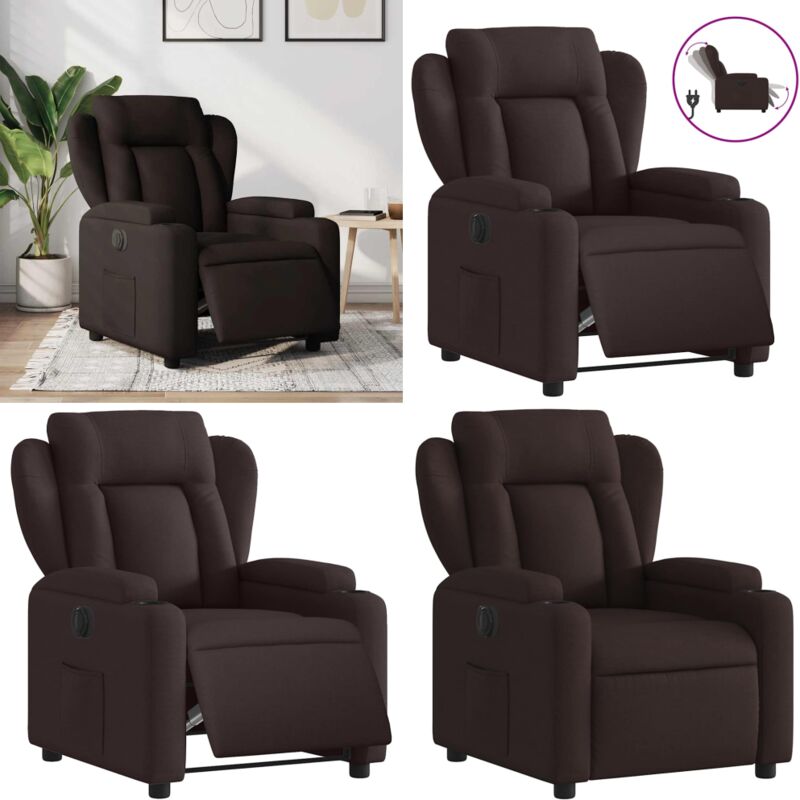 Vidaxl - Relaxsessel Elektrisch Dunkelbraun Stoff - Fernsehsessel - Relaxsessel - Elektrischer Sessel - Beistelltisch - Wohnzimmersessel - Home &