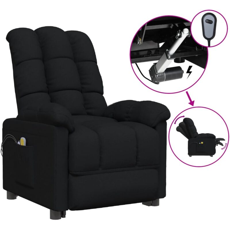 Maison Chic - Relaxsessel Elektrischer Massagesessel tv Sessel Schwarz Stoff DE12452