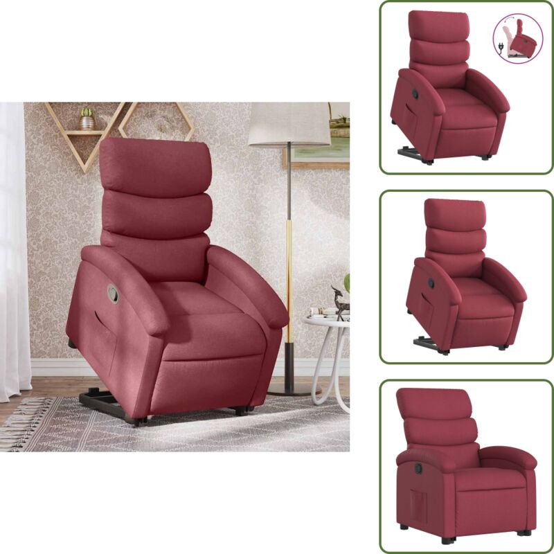 Relaxsessel mit Aufstehhilfe Weinrot Stoff - Relaxsessel Mit Aufstehhilfe - Fernsehsessel Mit Aufstehhilfe - TV-Sessel Mit Aufstehhilfe - Relaxsessel
