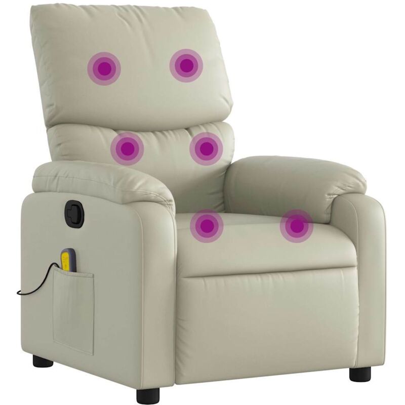 Massagesessel Creme Kunstleder Vidaxl