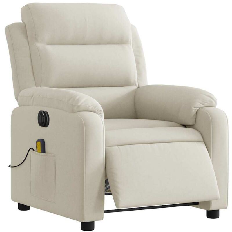 Massagesessel Elektrisch Creme Samt Vidaxl