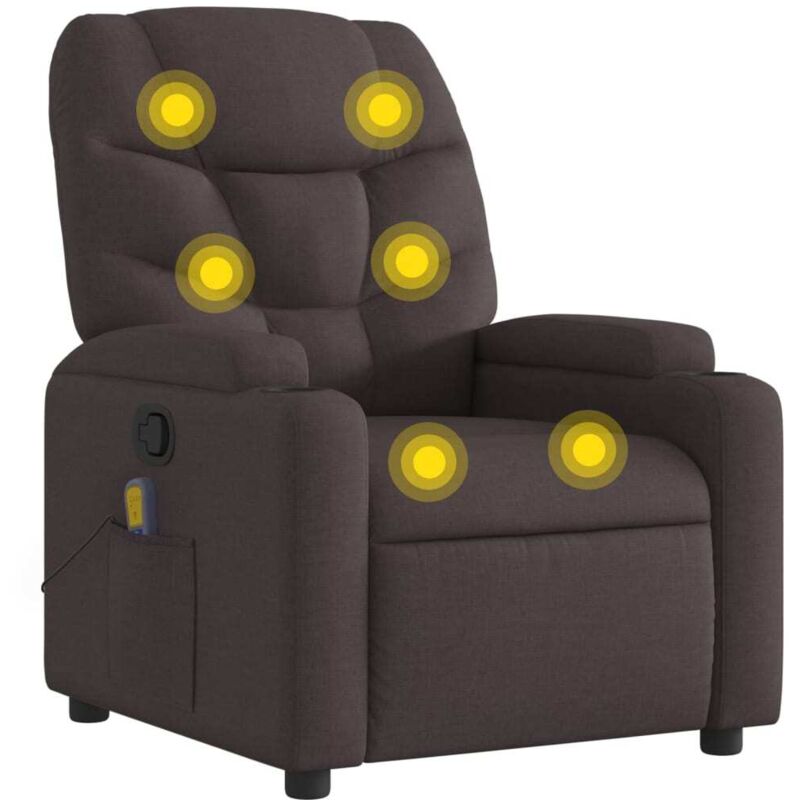 Massagesessel Dunkelbraun Stoff - Vidaxl