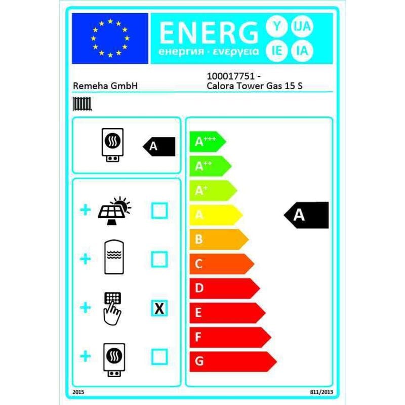 Remeha Gas-Brennwert-Standkessel JA17, Calora Tower Gas 15 S, 15kW