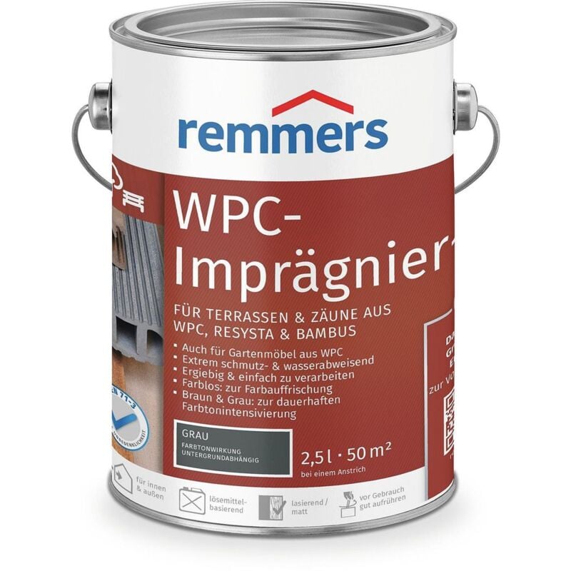 Remmers Gmbh - Remmers WPC-Imprägnier-Öl grau, 0,75 Liter, wpc Öl für innen und außen, für Terrassen, Zäune oder Gartenmöbel aus wpc, Resysta und
